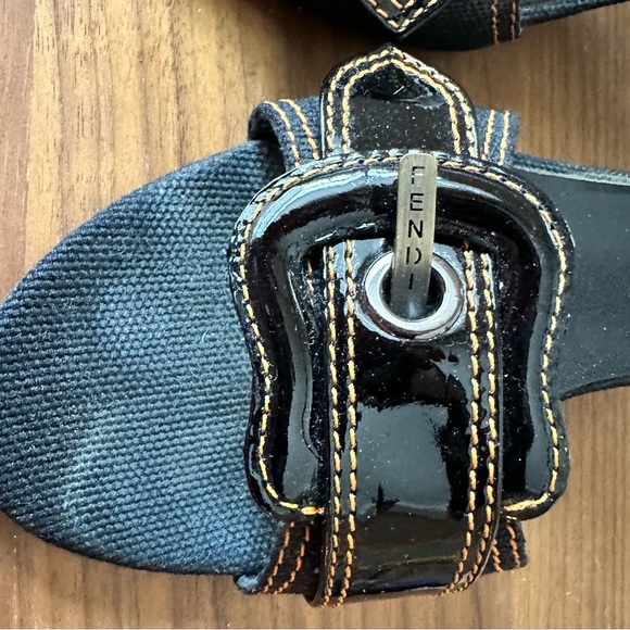 FENDI black patent leather mules 38.5 - Picture 5 of 6